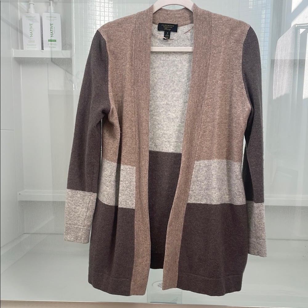 Charter Club Brown and Gray Cardigan Sweater